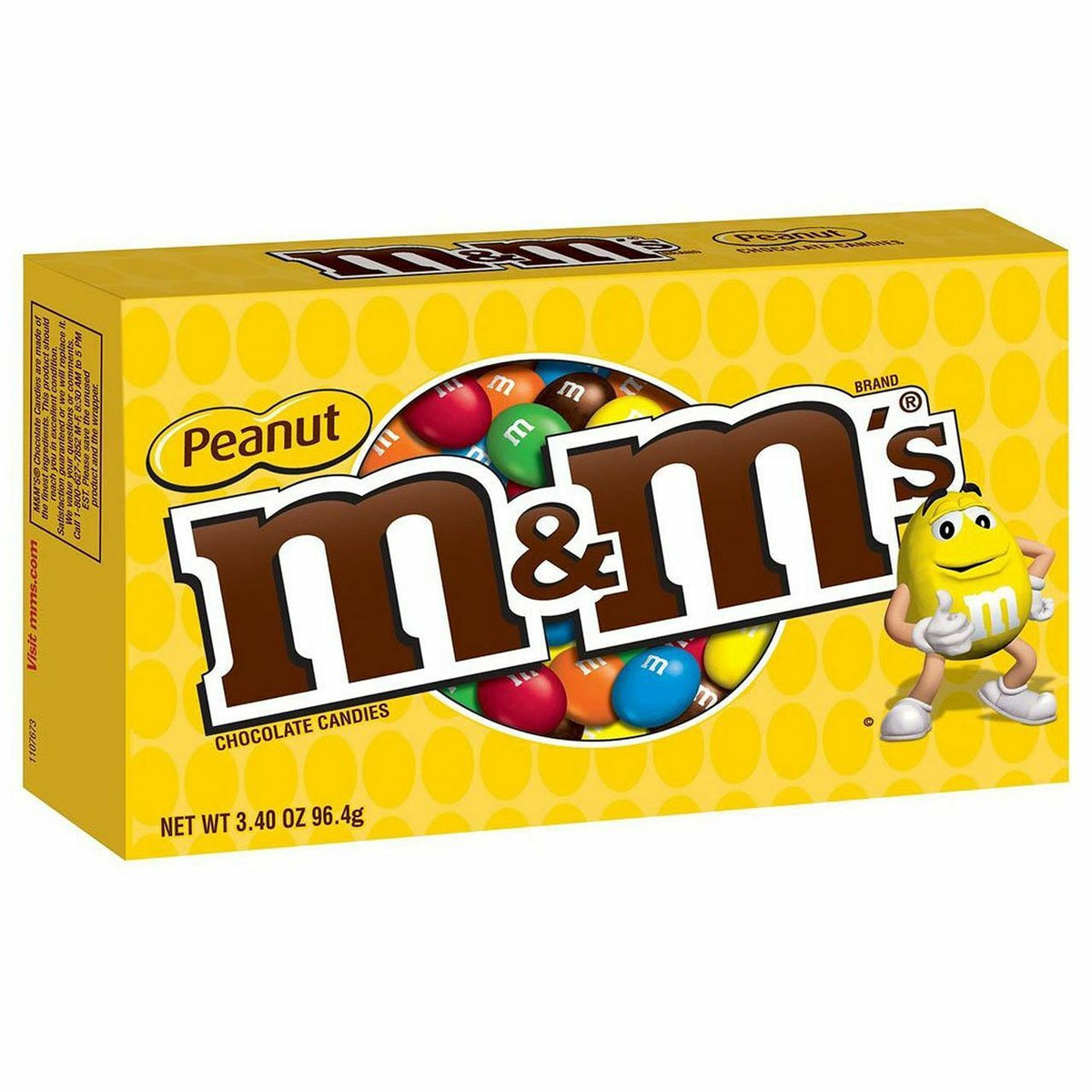 M&M'S Peanut Milk Chocolate Candy Theater Box, 3.1 oz Box