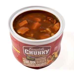 Campbell's Chunky Soup, Sirloin Burger with Country Vegetables, 15.25 Oz Microwavable Bowl (1 Count)