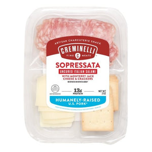 Creminelli Fine Meats, Sopressata Monterey Jack & Crackers Snack Pack, 2 Ounces, 12 Per Case