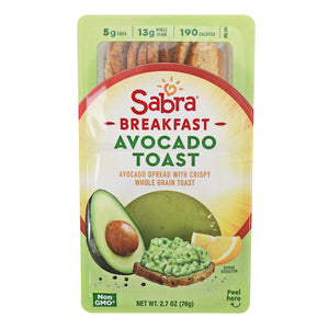 Sabra Breakfast Avocado Spread with Wholegrain Toast, 2.7 Oz Pack (8 Count)