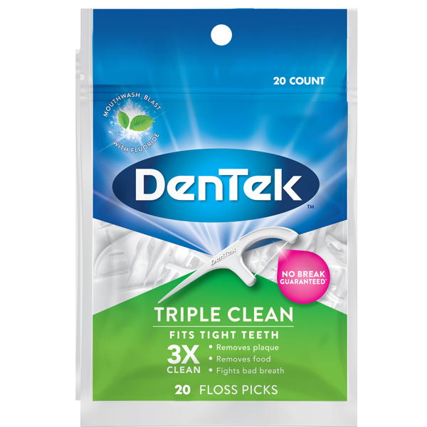 DenTek Triple Clean Floss, 20 ct. Pack (1-6 Pack)