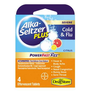 Alka-Seltzer Plus Cold & Flu Severe Trail Pack, 4 ct. Pack (1-6 Pack)