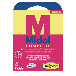 Midol Caplets, 4 ct. Blister Pack (1-6 Pack)