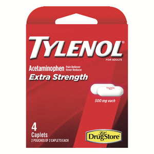 Tylenol Extra Strength Caplets, 4 ct. Blister Pack (1-6 Pack)