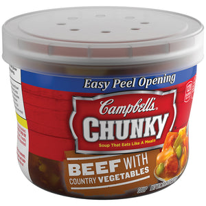 Campbell's, Chunky Soup, Beef with Country Vegetables, 15.25 oz. Microwavable Bowl (1 Count)