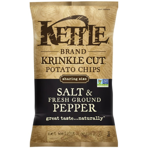 Kettle Brand Gourmet Potato Chips, Krinkle Cut Salt and Fresh Ground Pepper, 2 Oz Bag (1 Count)