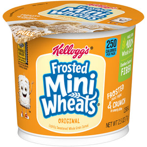 Kellogg's Cereal in a Cup, Frosted Mini-Wheats Bite Size, 2.5 Oz Cup (1 Count)