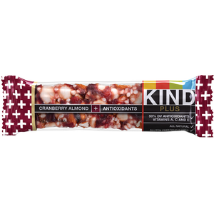 KIND Plus, Cranberry Almond + Antioxidants, 1.4 Oz Bar (12 Count)