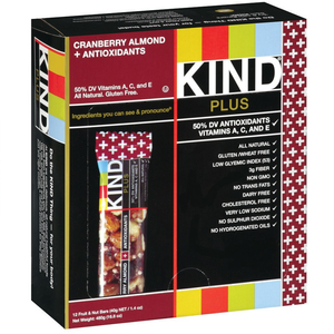KIND Plus, Cranberry Almond + Antioxidants, 1.4 Oz Bar (12 Count) case