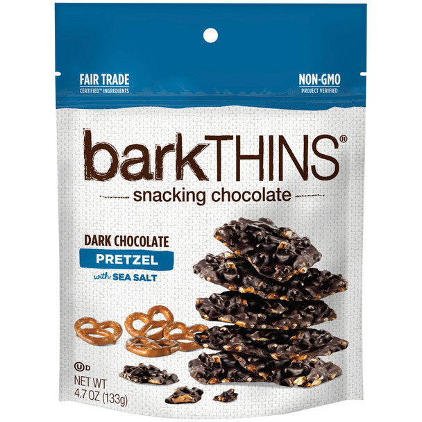 barkTHINS Dark Chocolate Pretzel and Sea Salt Snacking Chocolate Bag, 1 bag  / 4.7 oz - Kroger