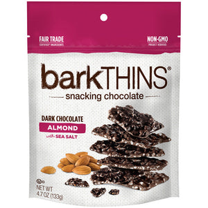 BarkThins Dark Chocolate Almond w/Sea Salt, 4.7 Oz Stand Up Bag (1 Count)
