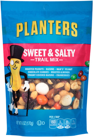 Planters Trail Mix, Sweet & Salty, 6 Oz Gusseted Peg Bag (1 Count)