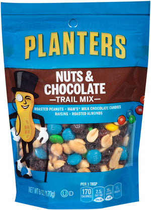 Planters Trail Mix, Nuts & Chocolate, 6 Oz Gusseted Peg Bag (1 Count)