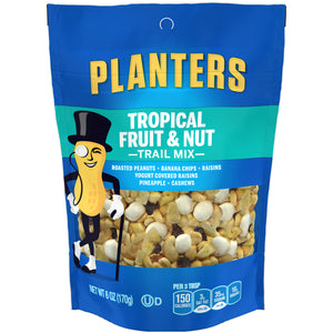 Planters Trail Mix, Tropical Fruit & Nut, 6 Oz Gusseted Peg Bag (1 Count)