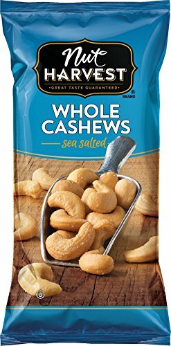 Nut Harvest Whole Cashews, Sea Salted, 2.5 Oz Bag (1 Count)
