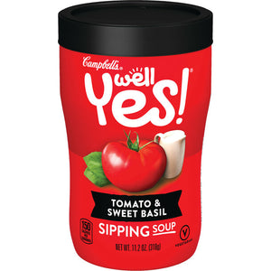 Campbell's Soup, Well Yes, Tomato & Sweet Basil, 11.1 Oz Microwavable Can (1 count)